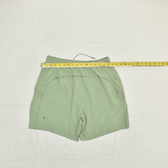 Lululemon Men's Sweat Athletic Shorts Drawstring Polyester Green Size L Stained - Picture 4 of 8